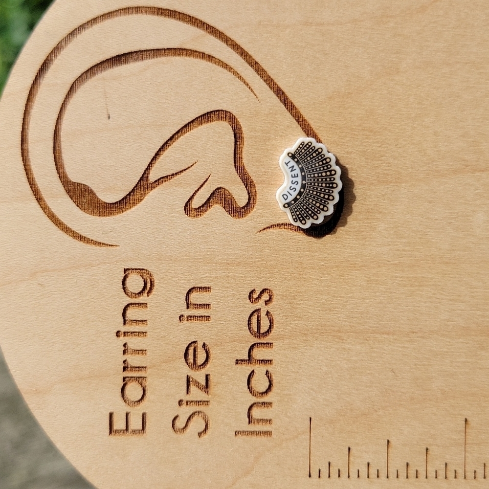 RBG Dissent Collar Stud Earrings - Picture 3 of 6